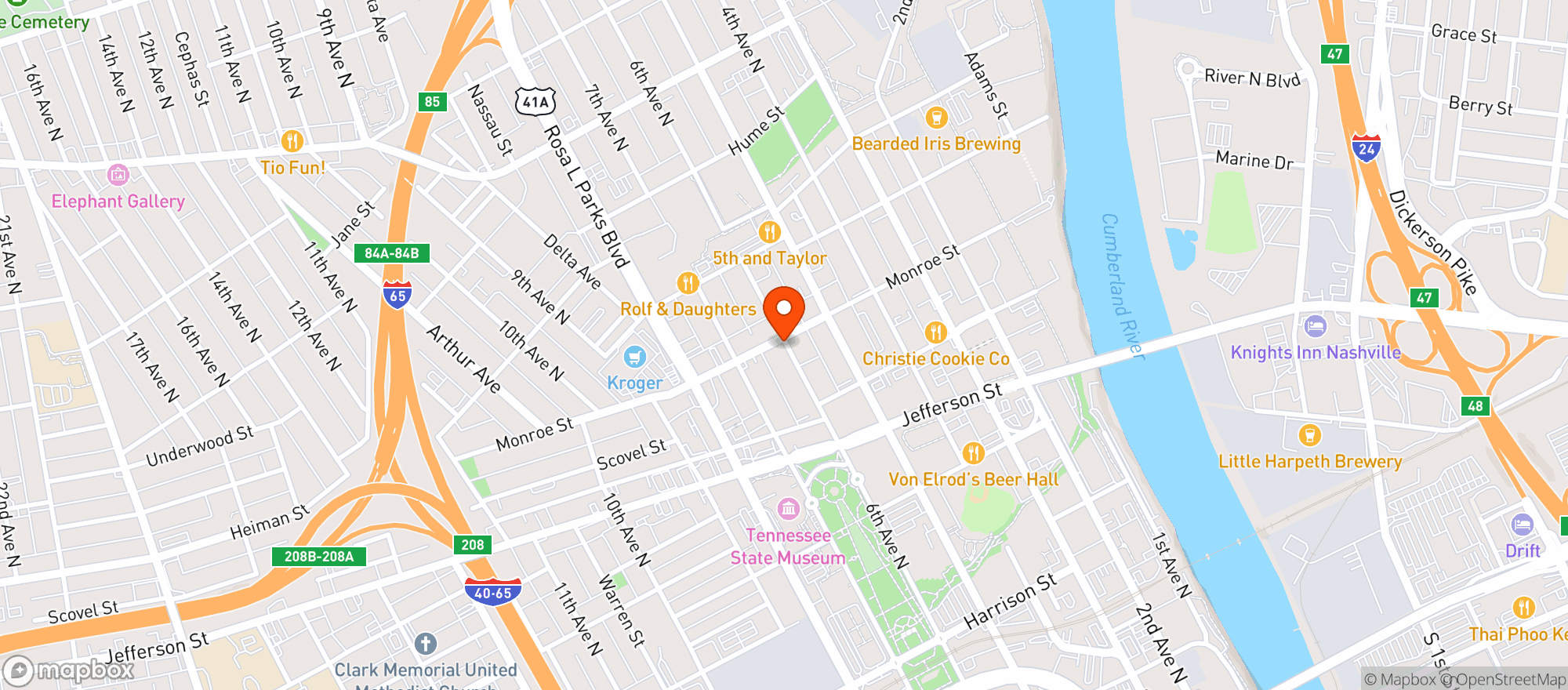 Map showing Taco Mamacita