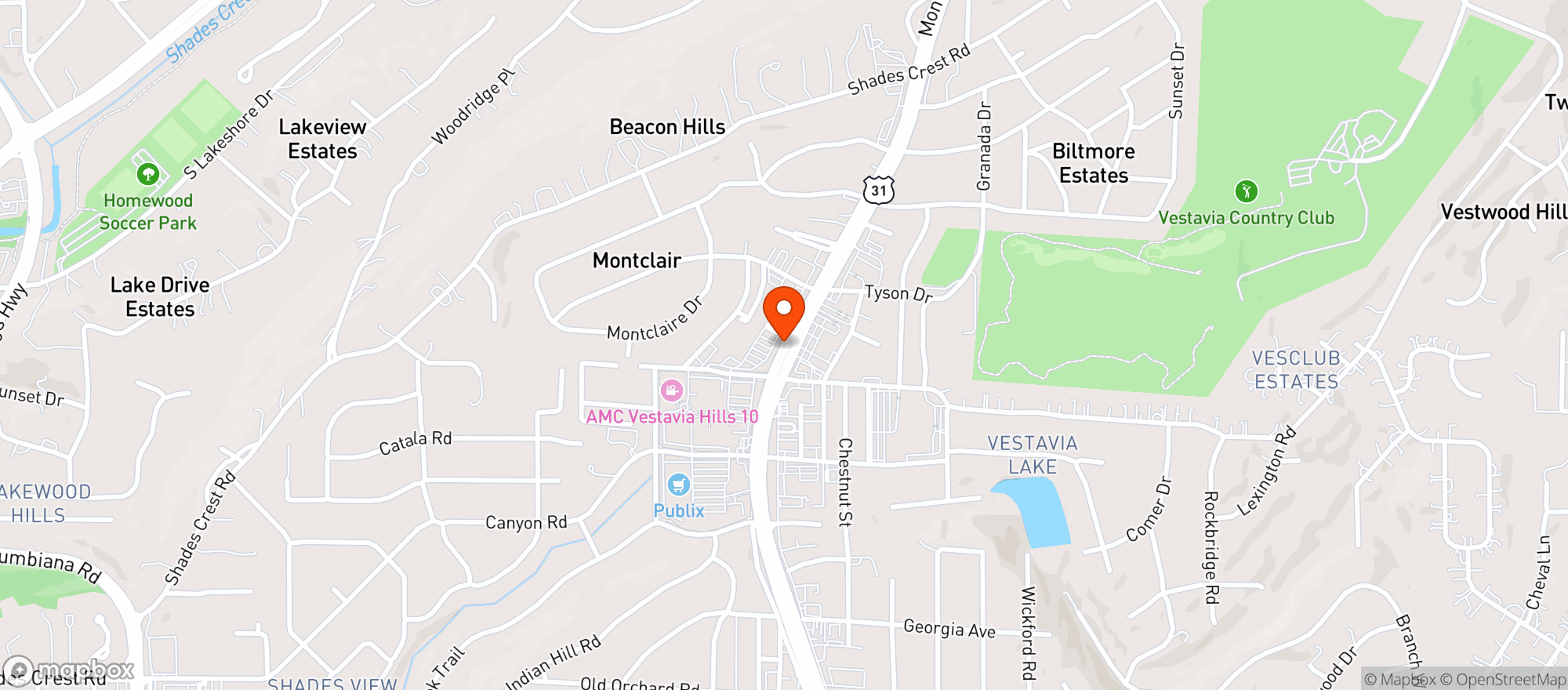 Map showing Tecate Bar & Grill