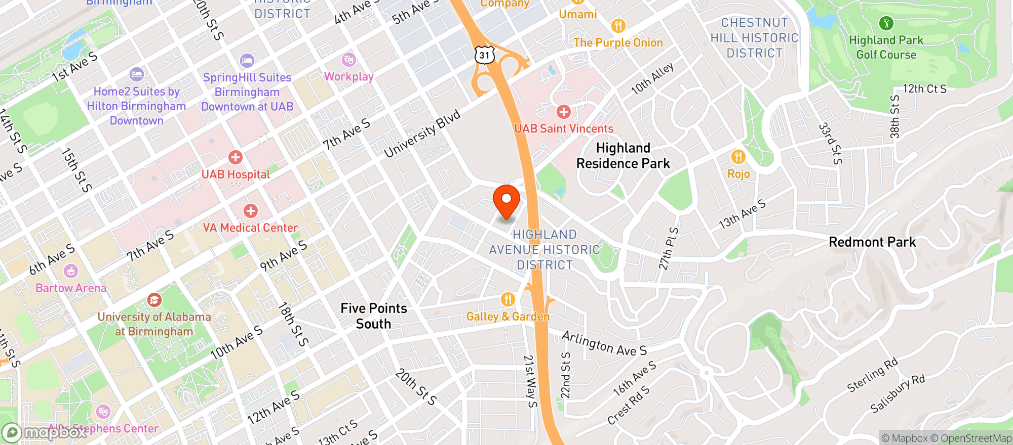 Map showing Garage Cafe