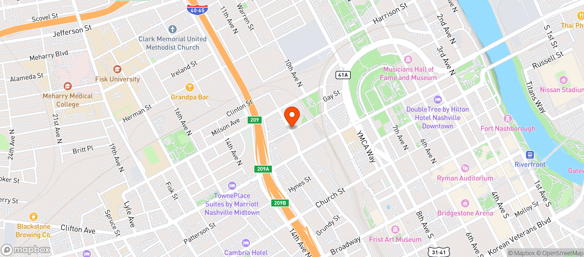 Map showing Joe Muer Seafood
