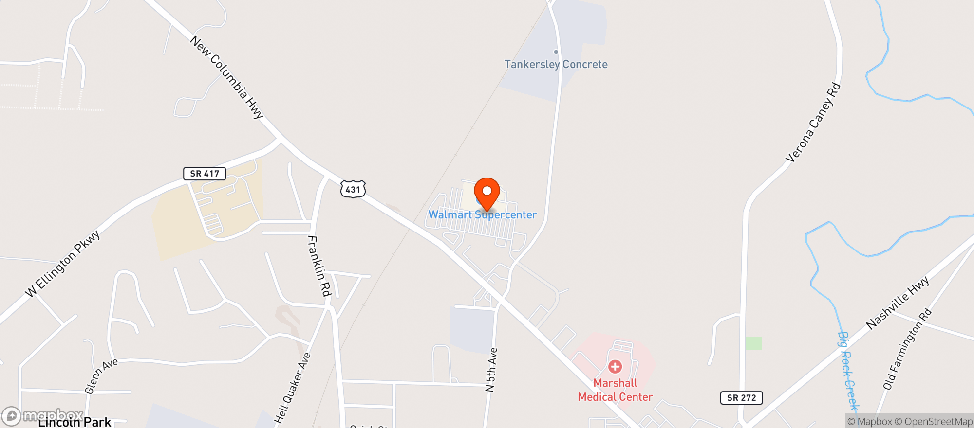 Map showing Walmart Supercenter