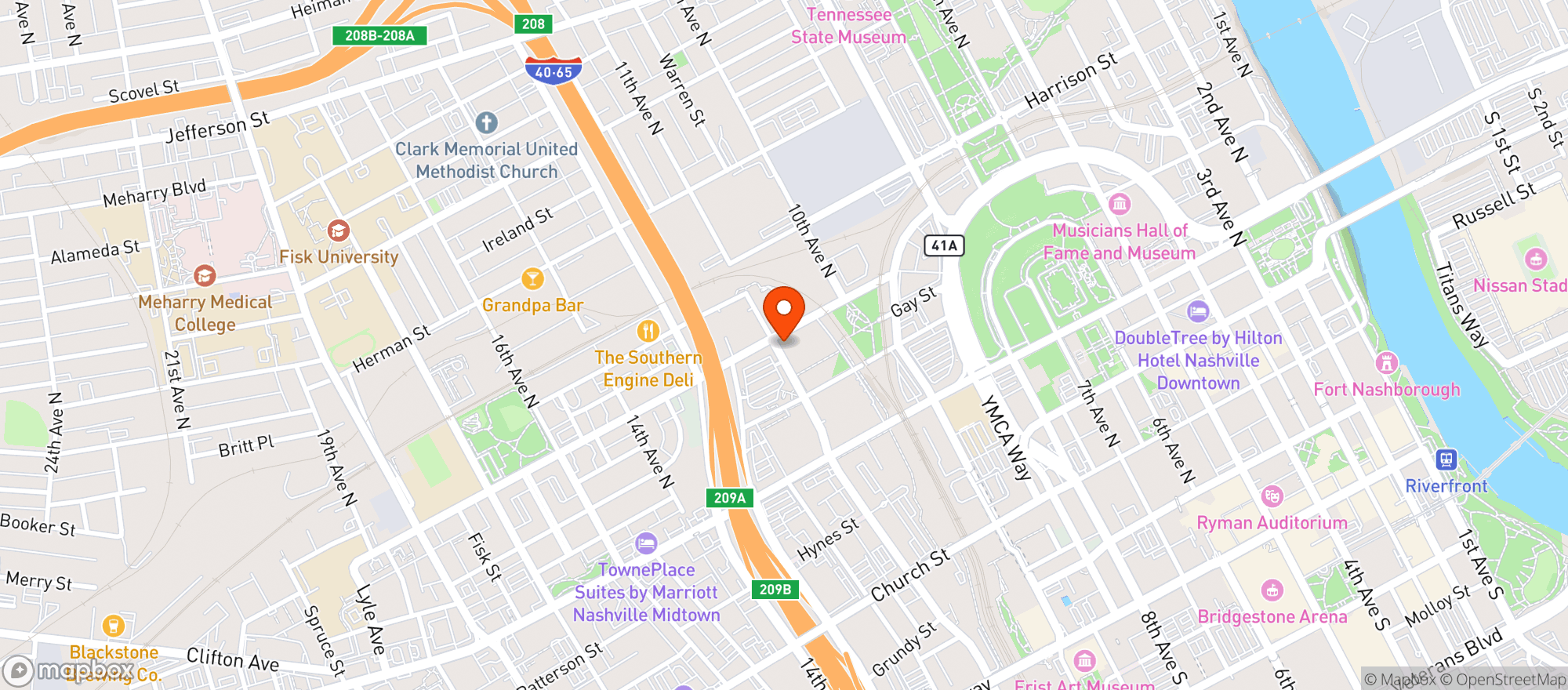 Map showing Hampton Inn & Suites