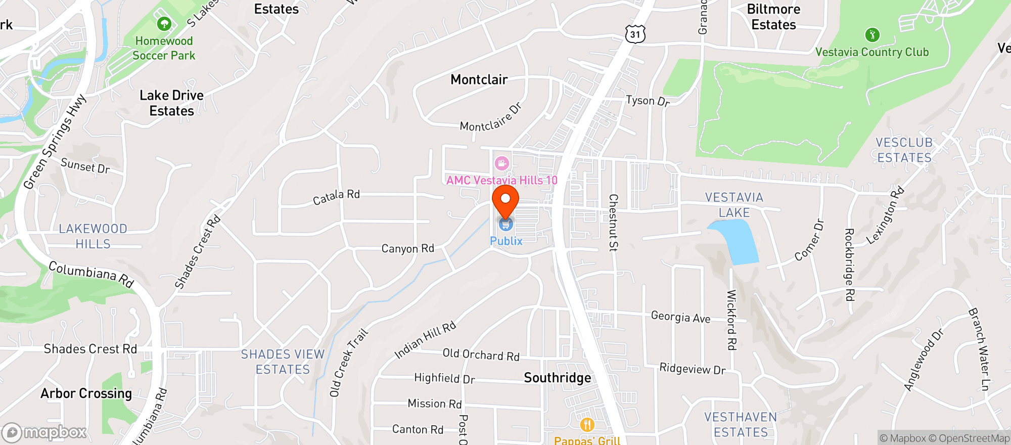 Map showing PUBLIX SUPER MARKET #842