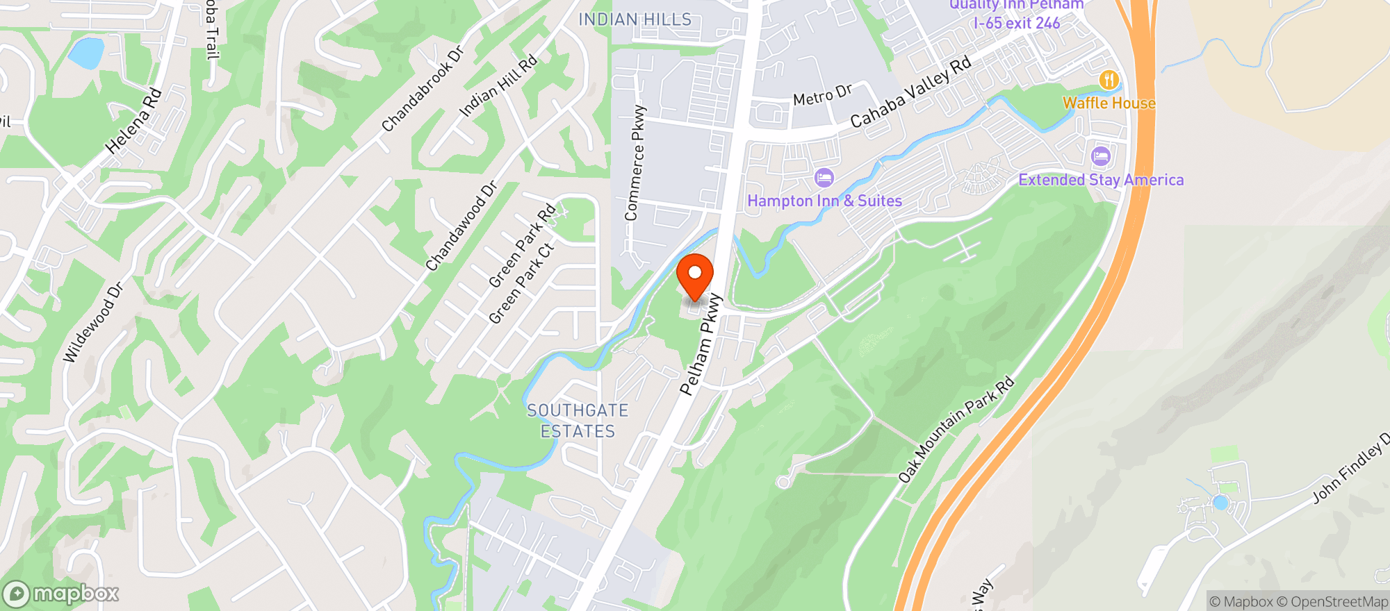 Map showing OAK MOUNTAIN MOBIL