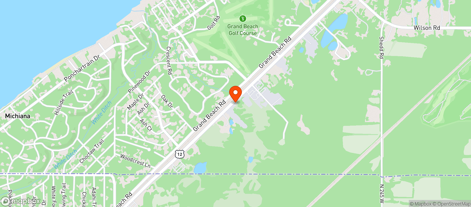 Map showing Vibe - New Buffallo