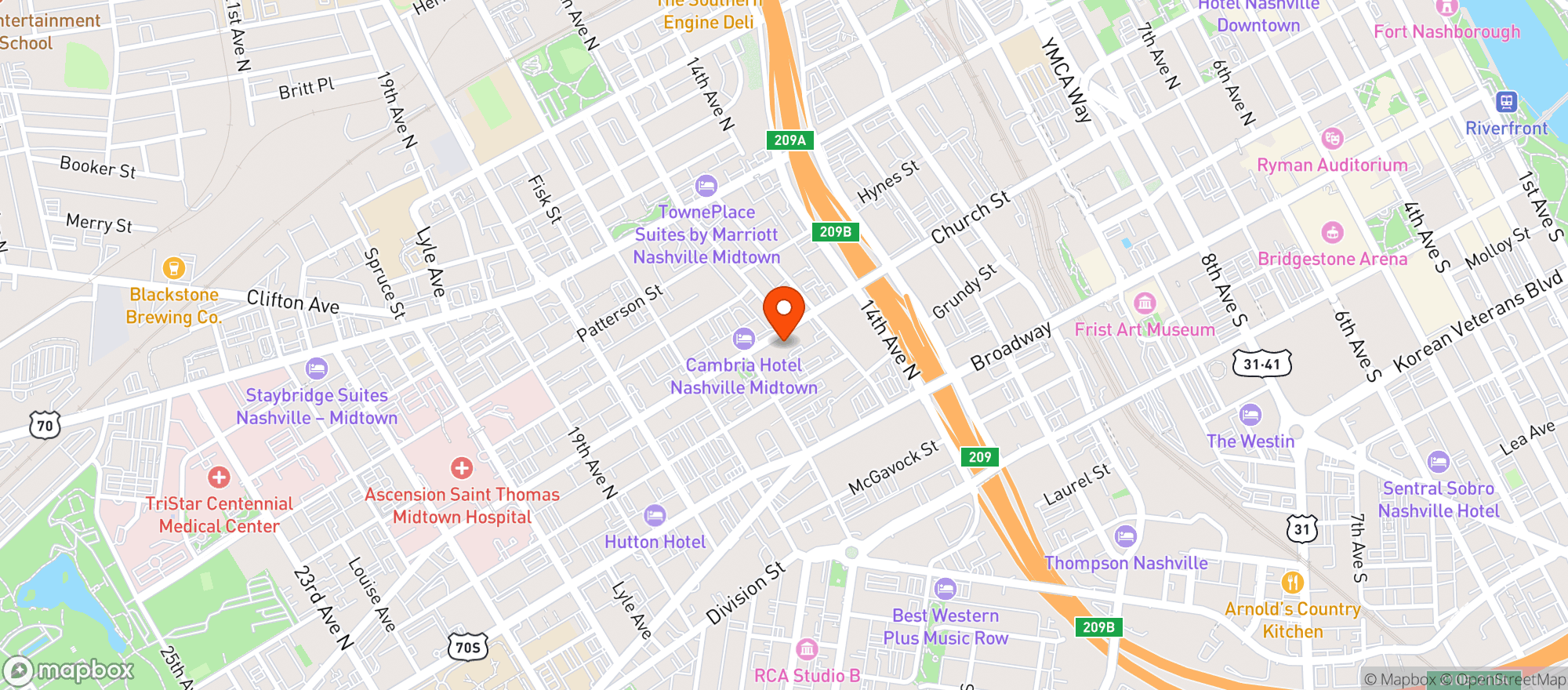 Map showing Big Drag Bus Tours