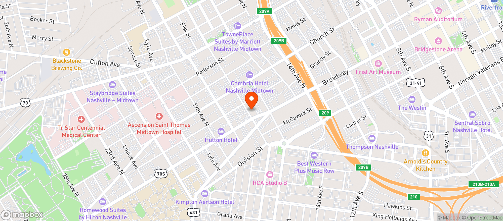 Map showing Conrad Hotel