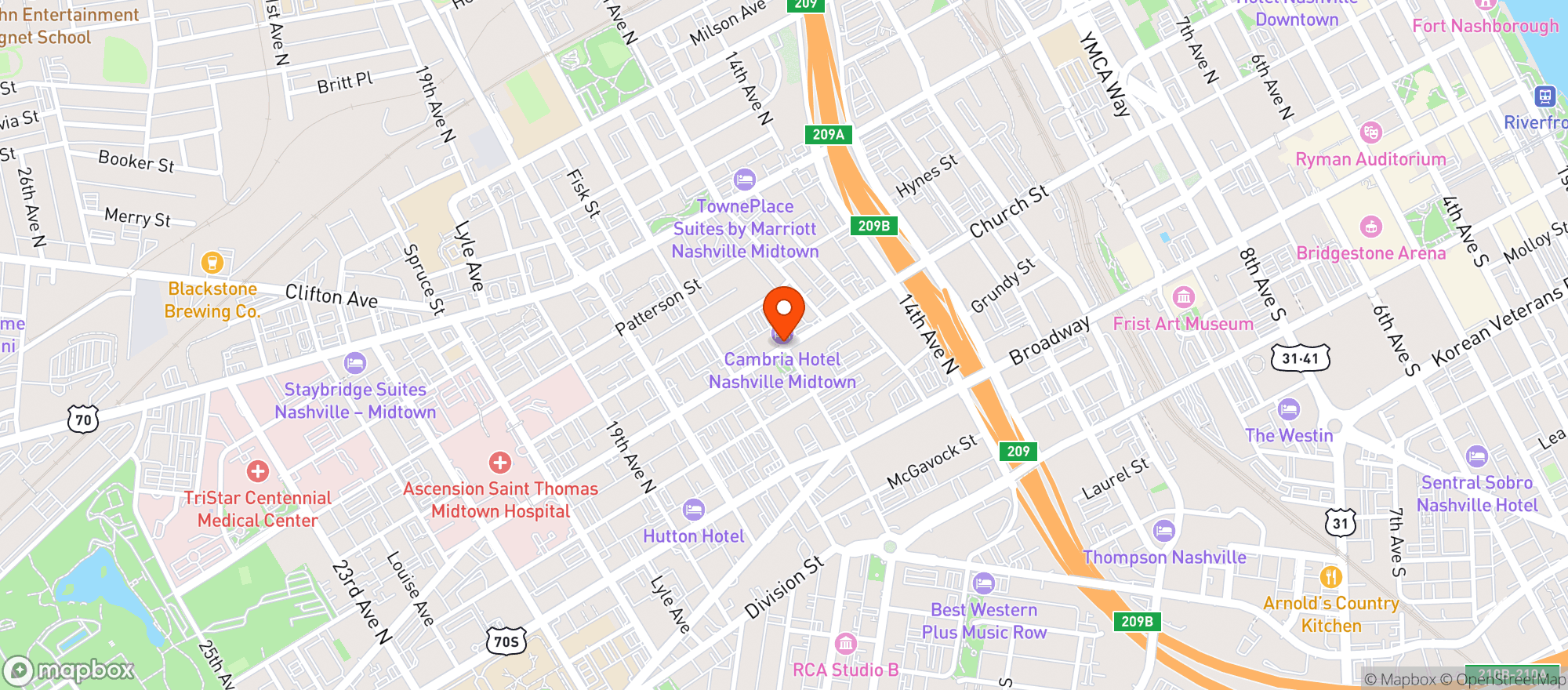Map showing Midtown Corkdorks Wine Spirits Beer