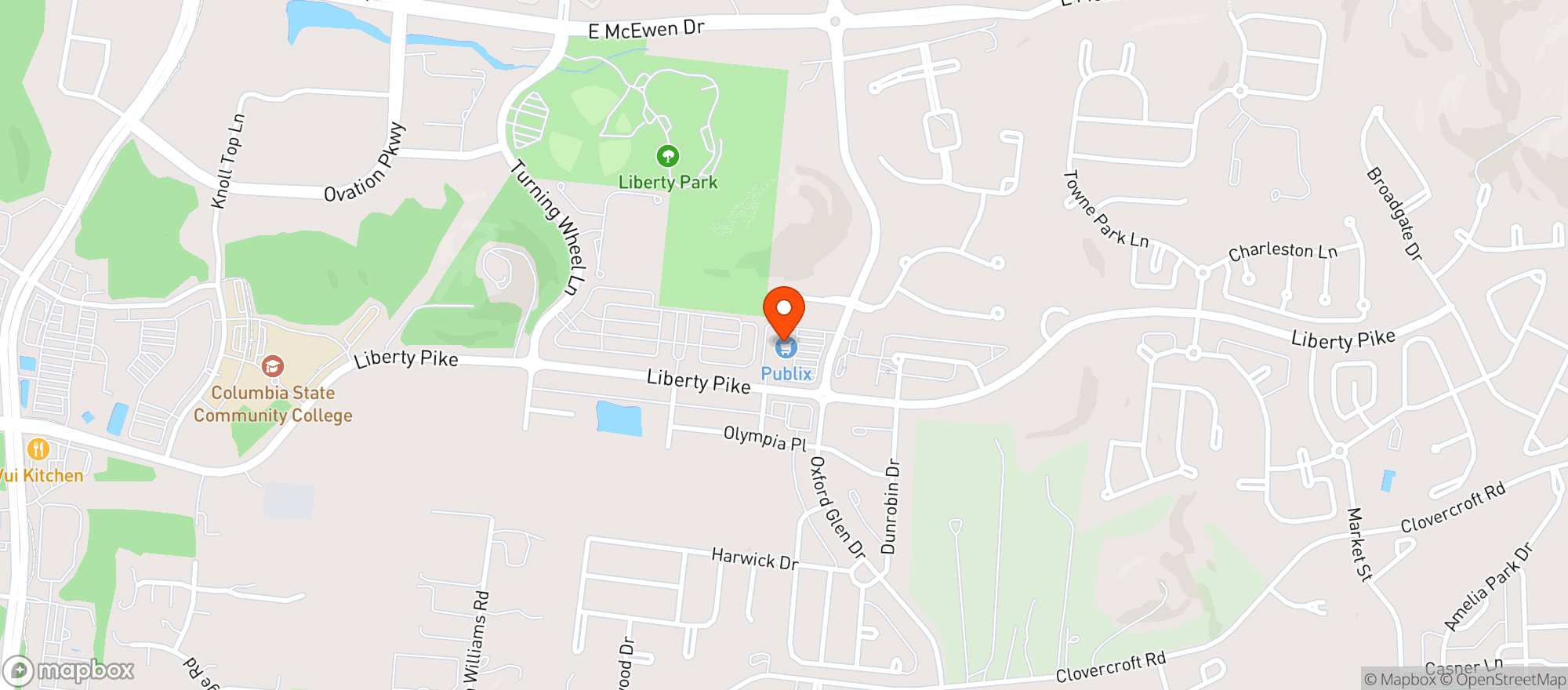 Map showing Franklin Wine & Spirits