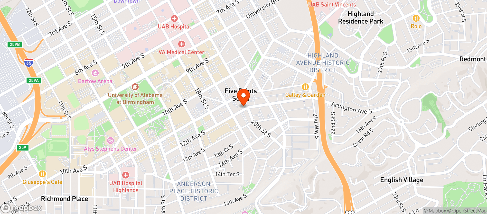 Map showing Daves Pub