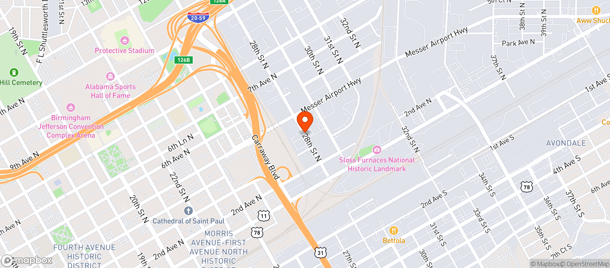 Map showing The Furnace