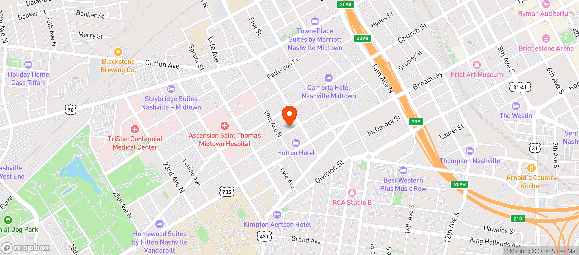 Map showing Valentino S Ristorante **Ftx**