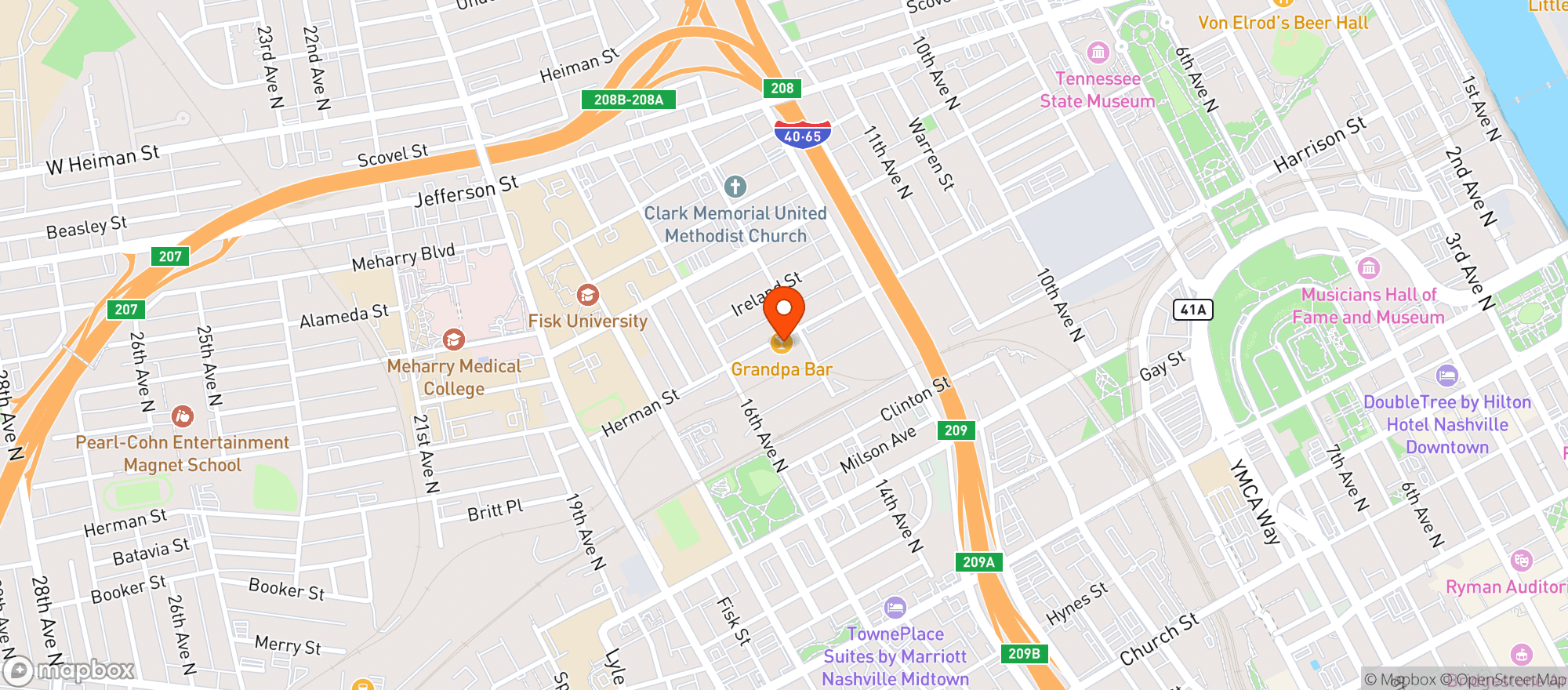 Map showing Grandpa Bar