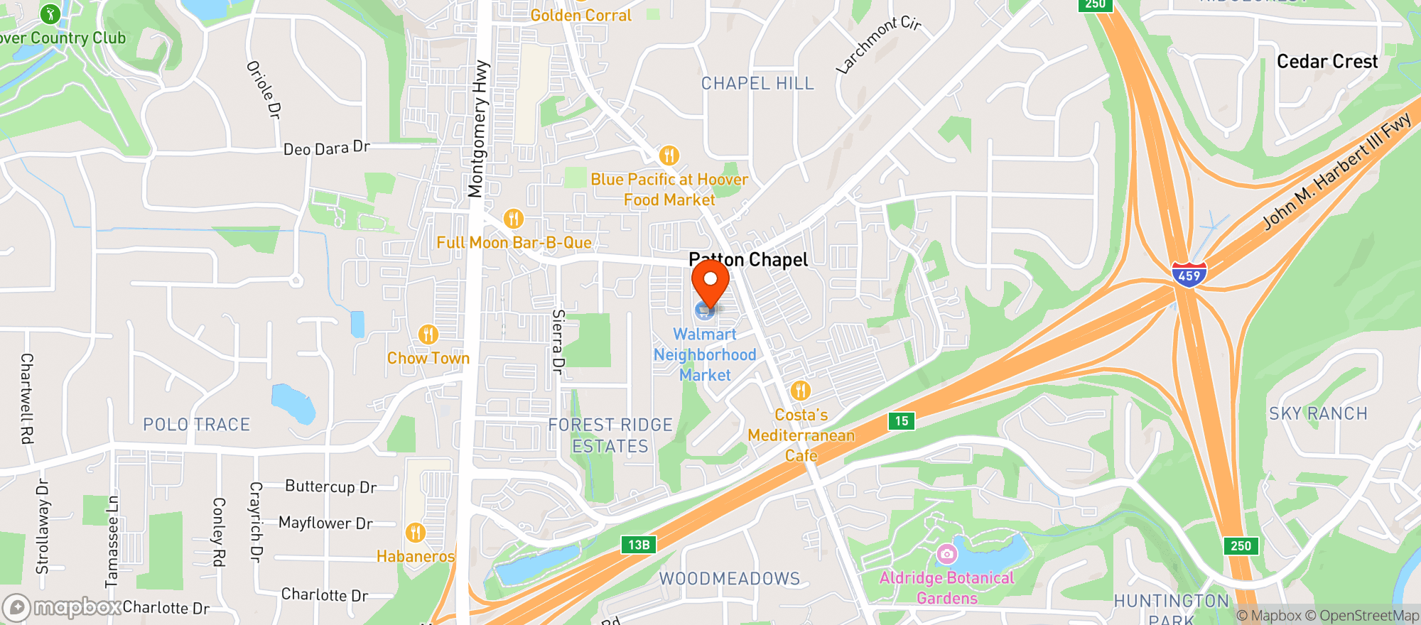 Map showing Walmart Neighborhood Market