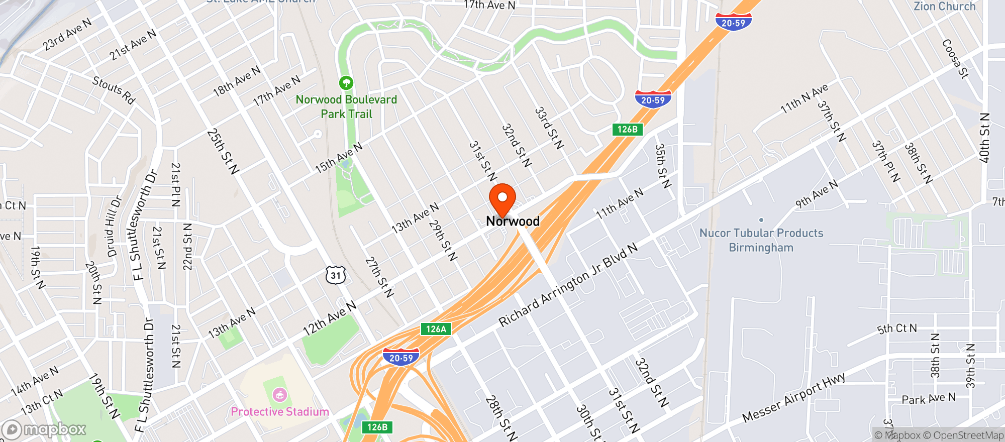 Map showing Norwood Convenience