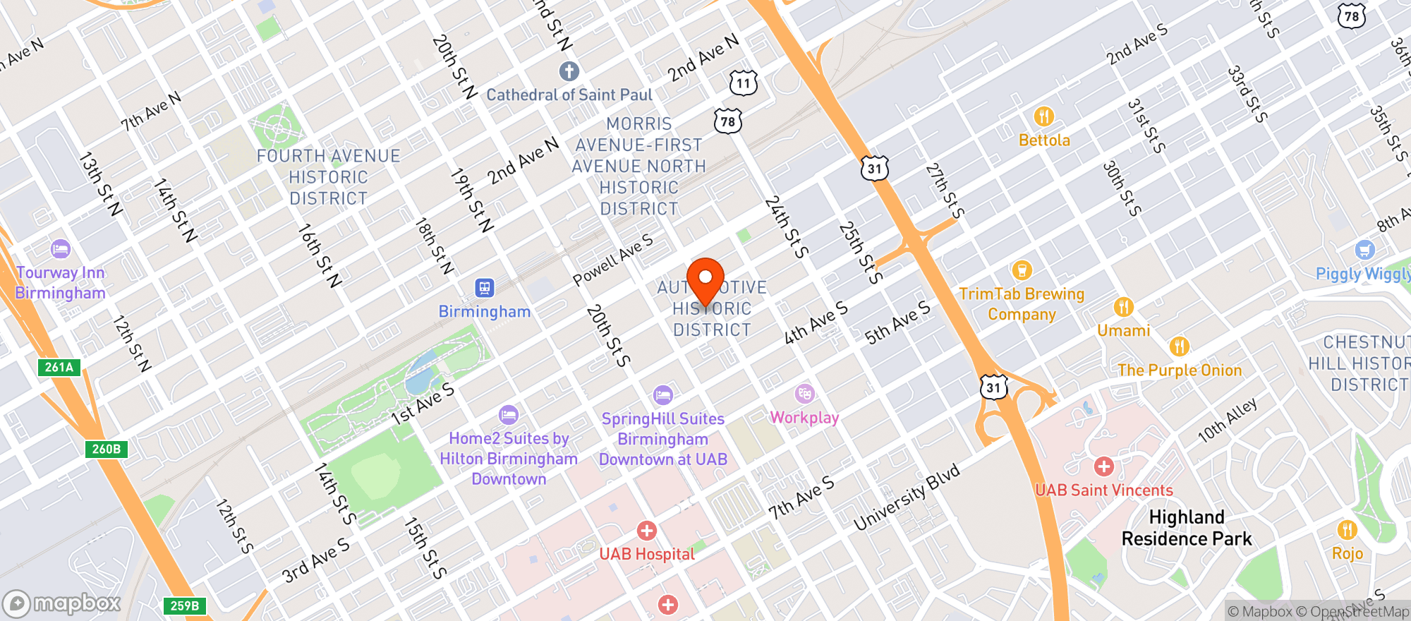 Map showing Bygones Cocktail Bar