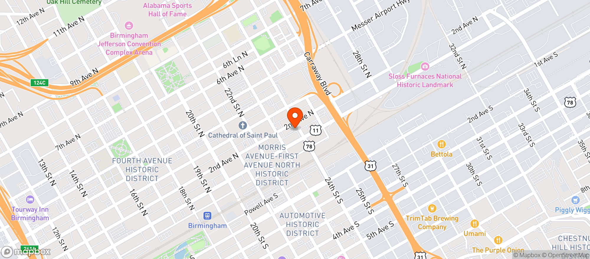 Map showing Paper Doll Bar