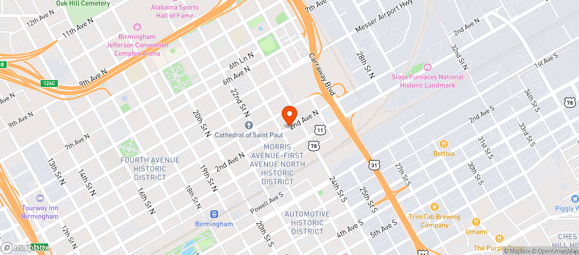 Map showing Bocca Ristorante