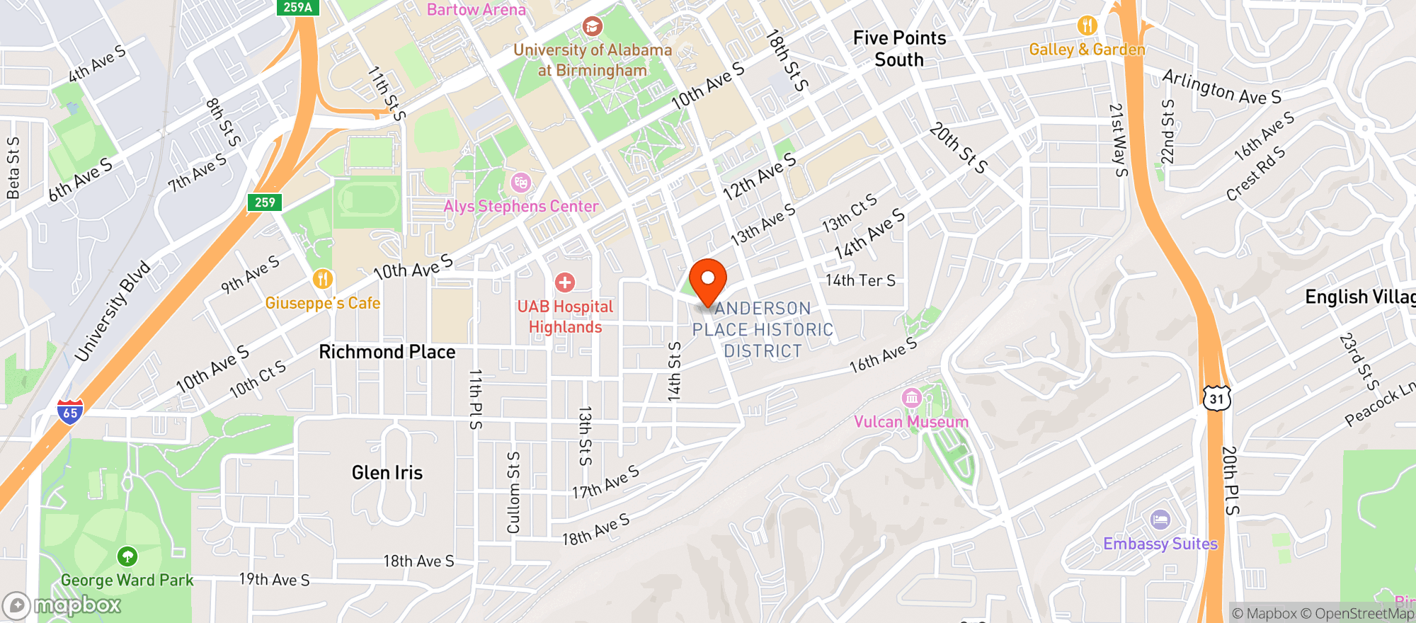 Map showing Wilsons Market