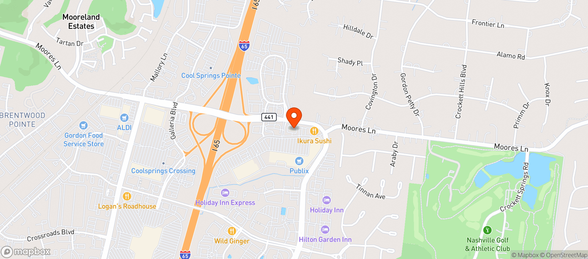 Map showing GRAPEVINE WINE & SPIRITS