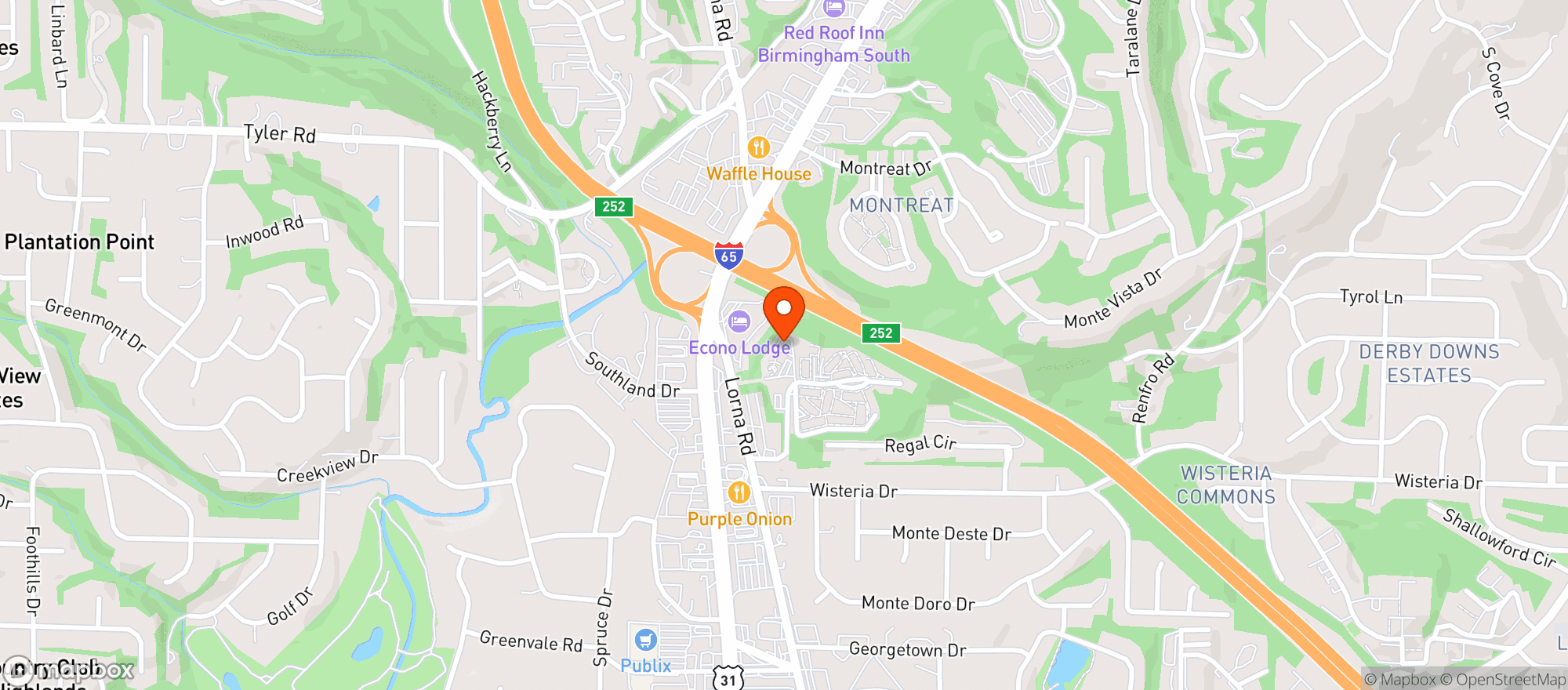 Map showing Park Crest Event Facility
