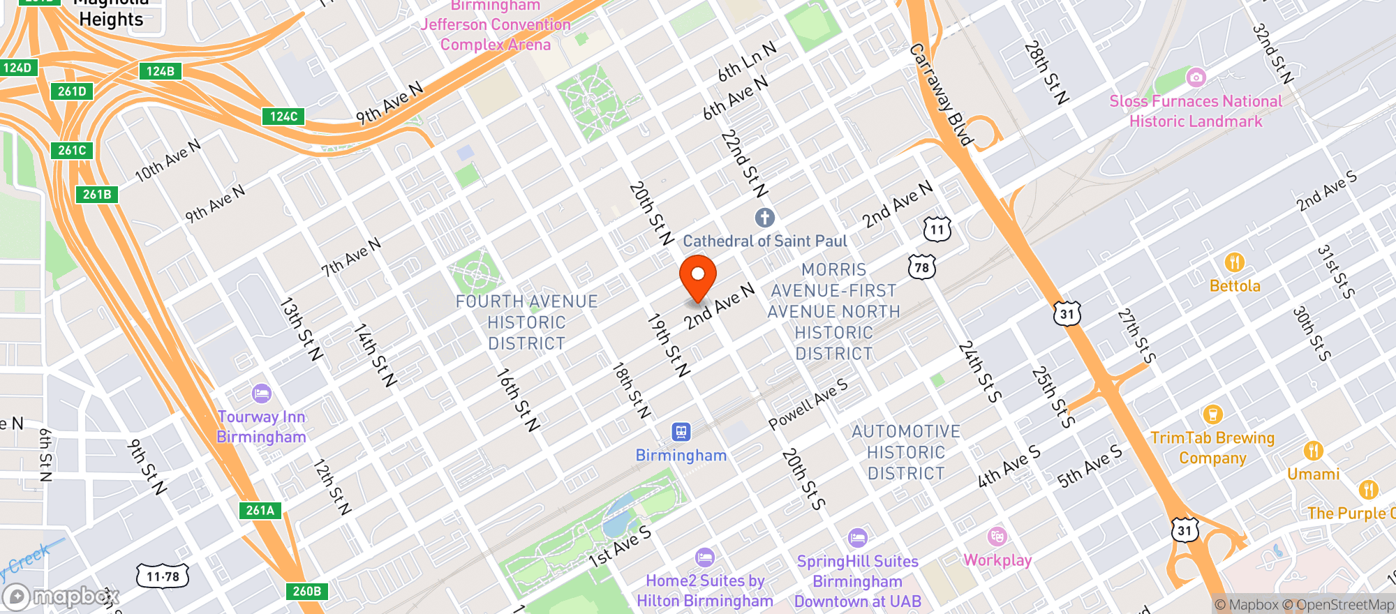 Map showing Paramount Bar