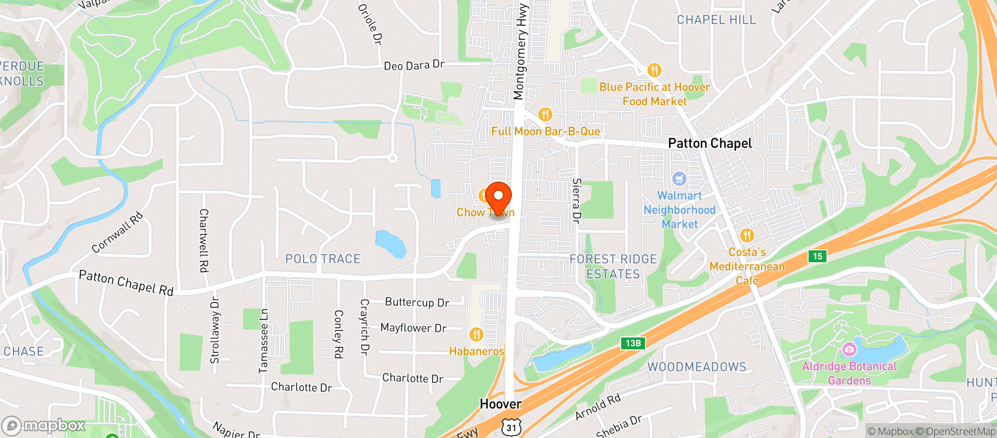 Map showing Patton Chapel One Stop
