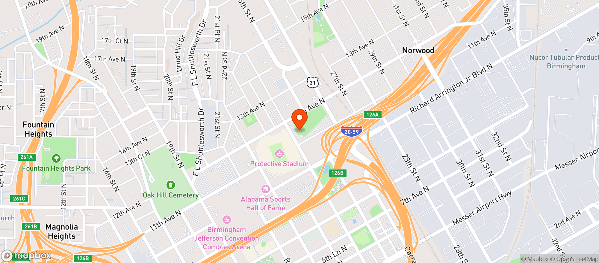 Map showing Topgolf