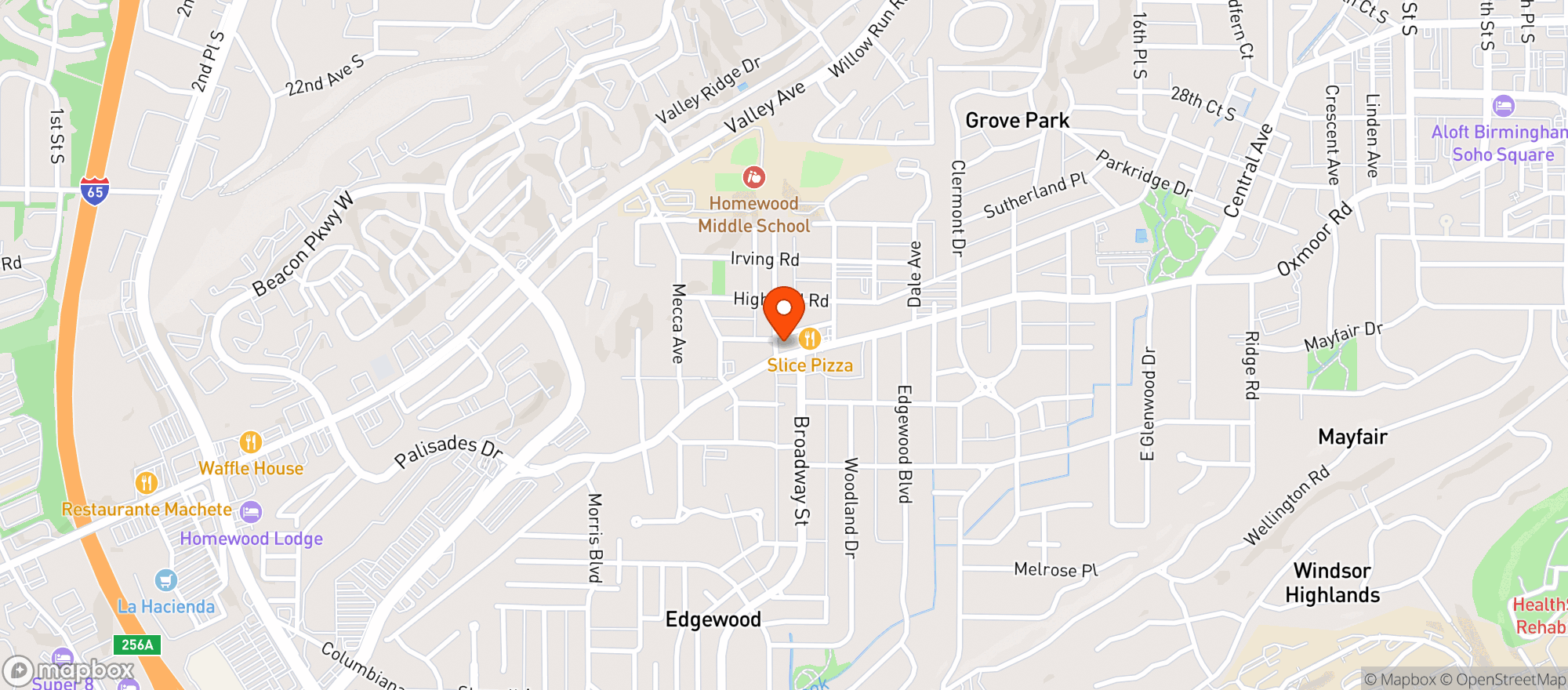 Map showing Oteys Tavern