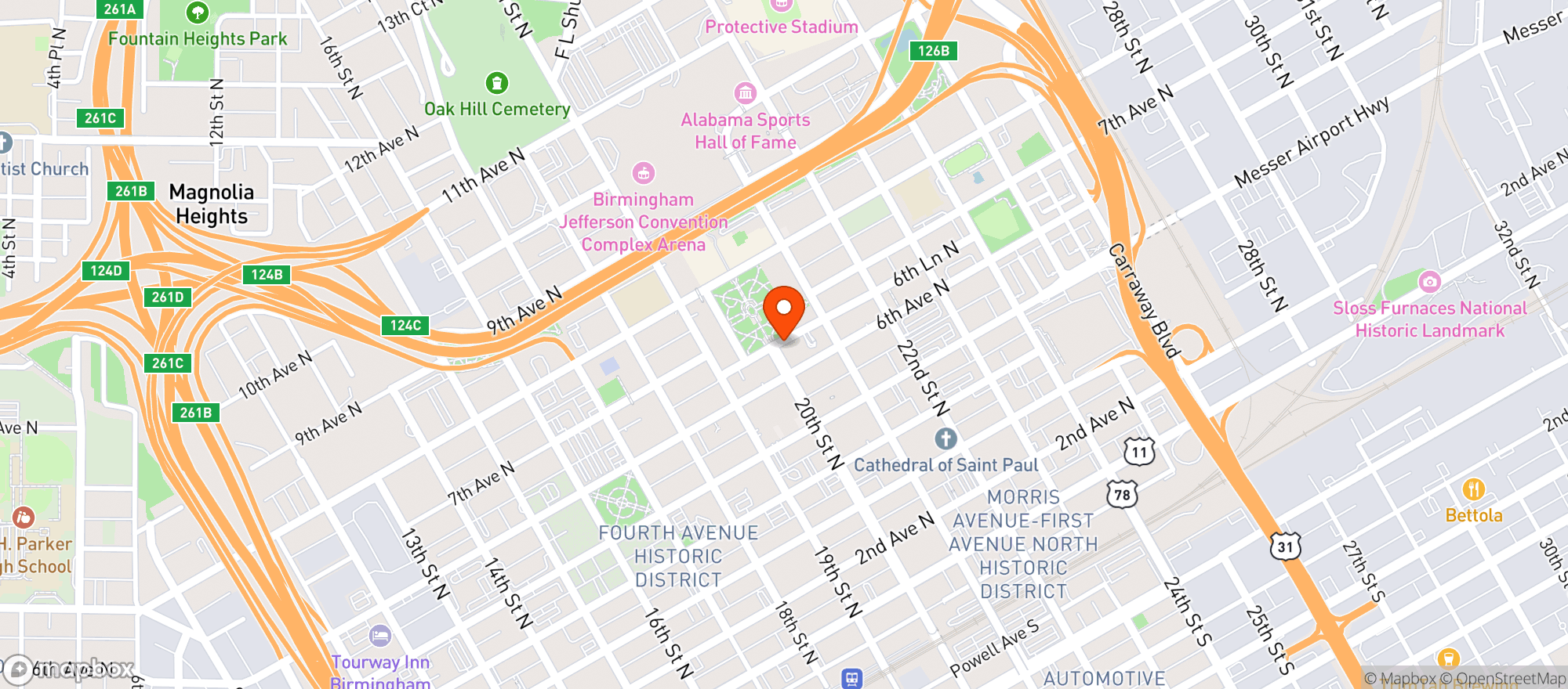 Map showing The Six Sixteen