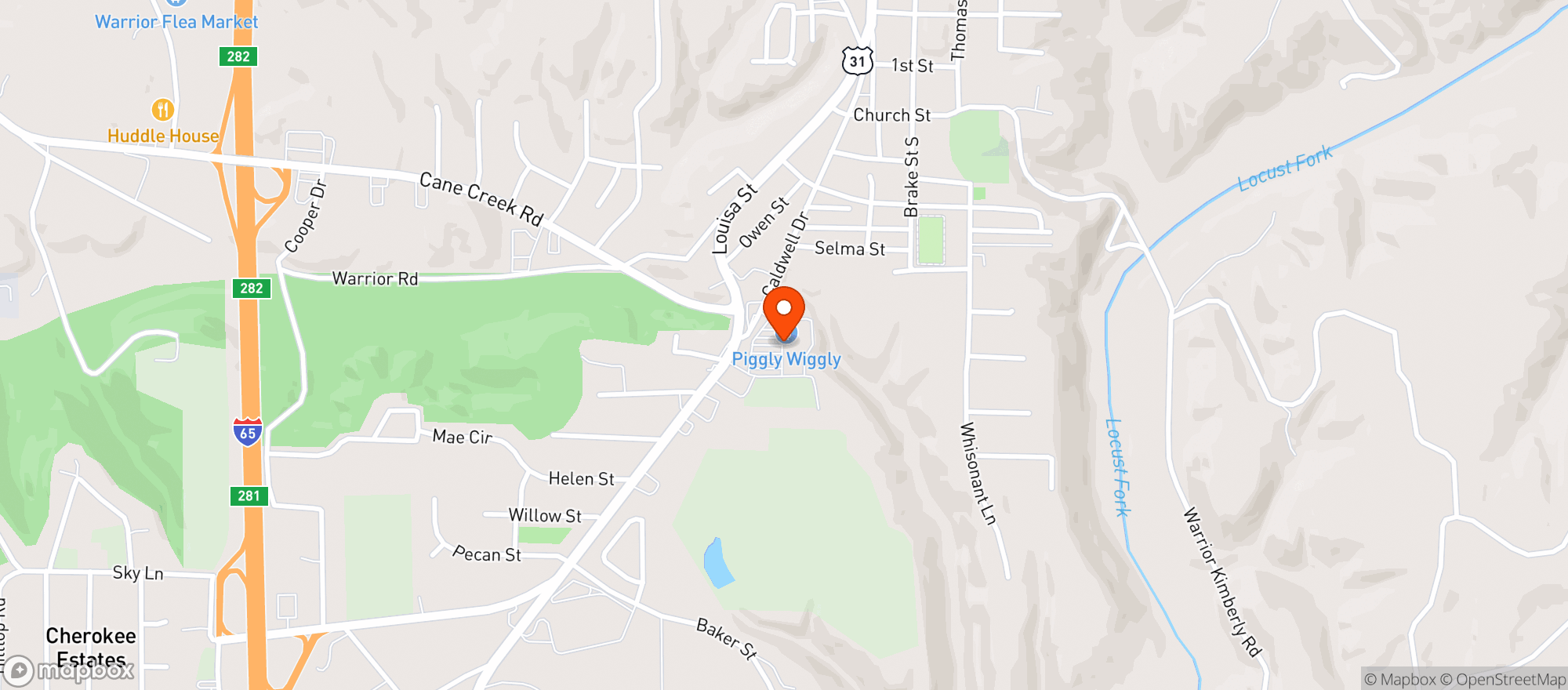 Map showing PIGGLY WIGGLY #294