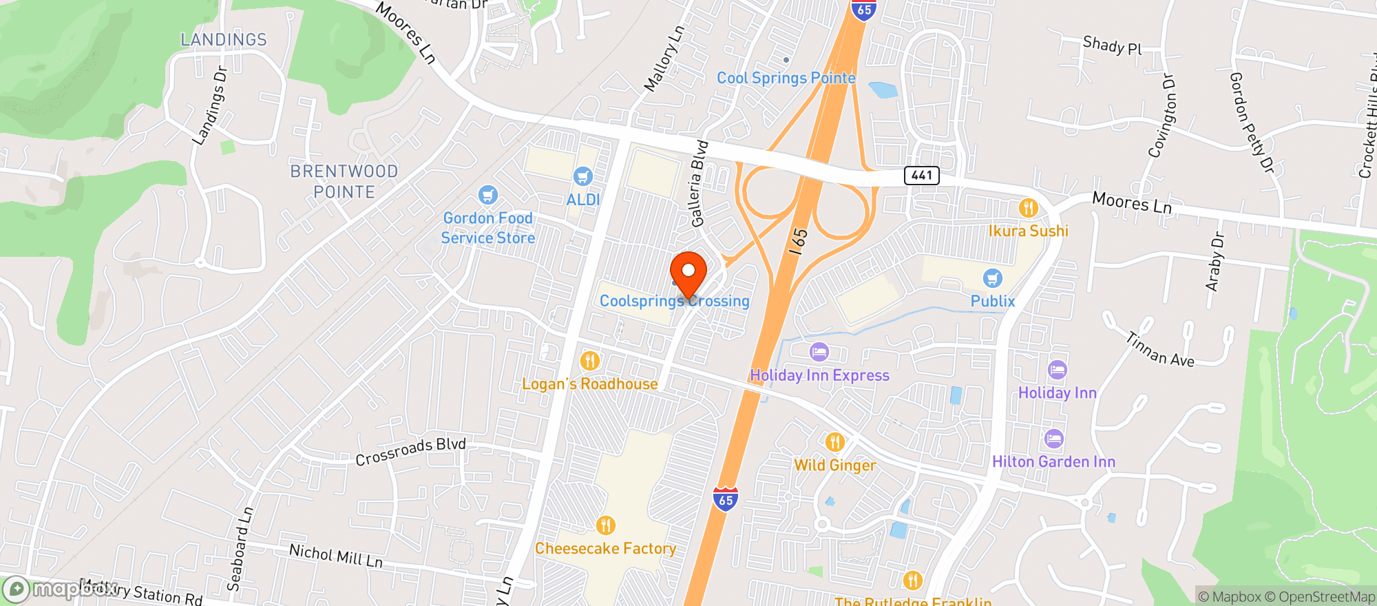Map showing Target Cool Springs