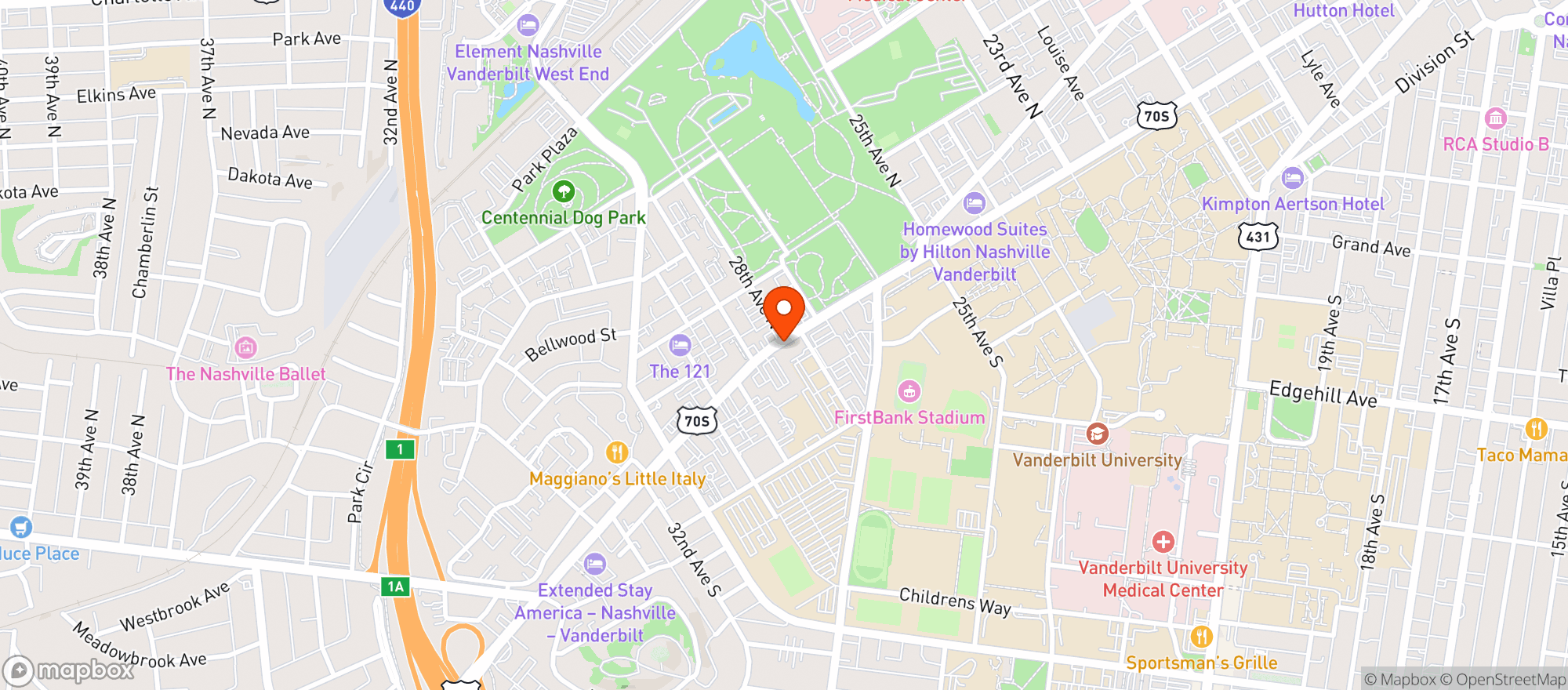 Map showing Gnc - 1810 - Park Place Shopping Center