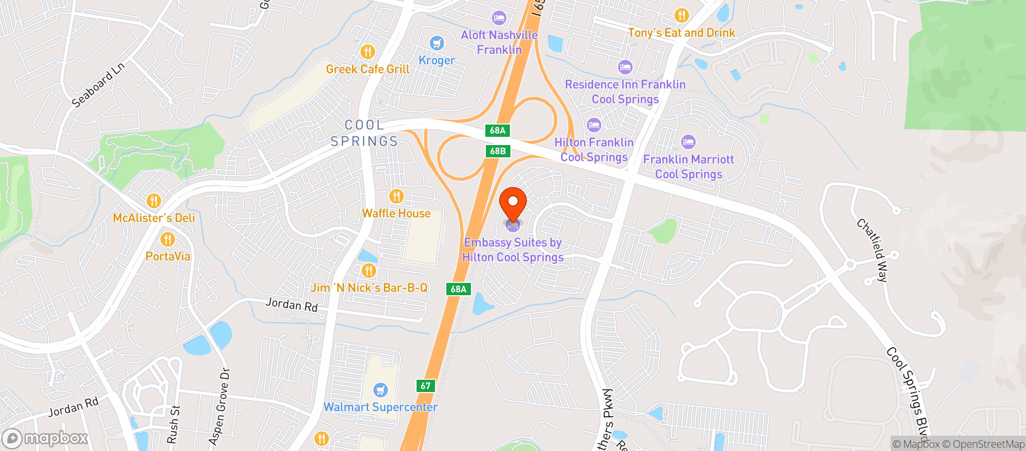 Map showing Embassy Suites