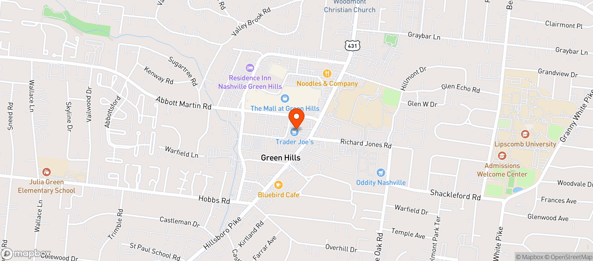 Map showing Trader Joe'S #664 Nashville