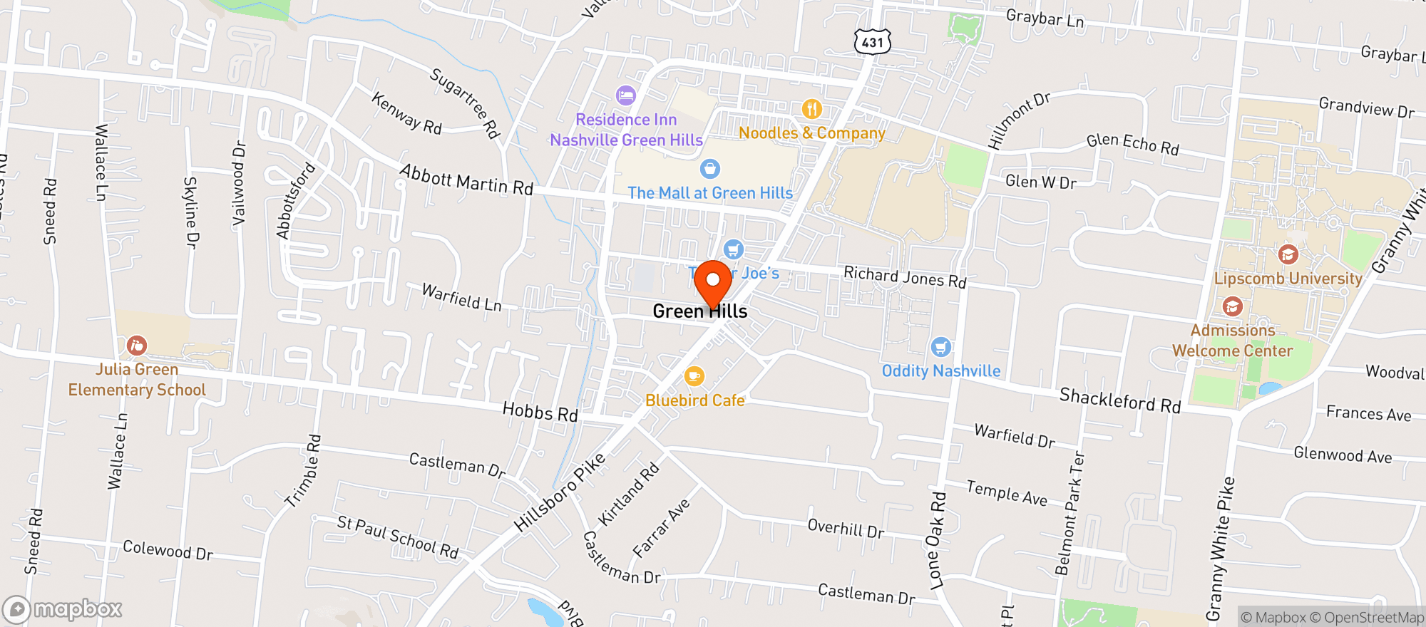 Map showing Williams Sonoma