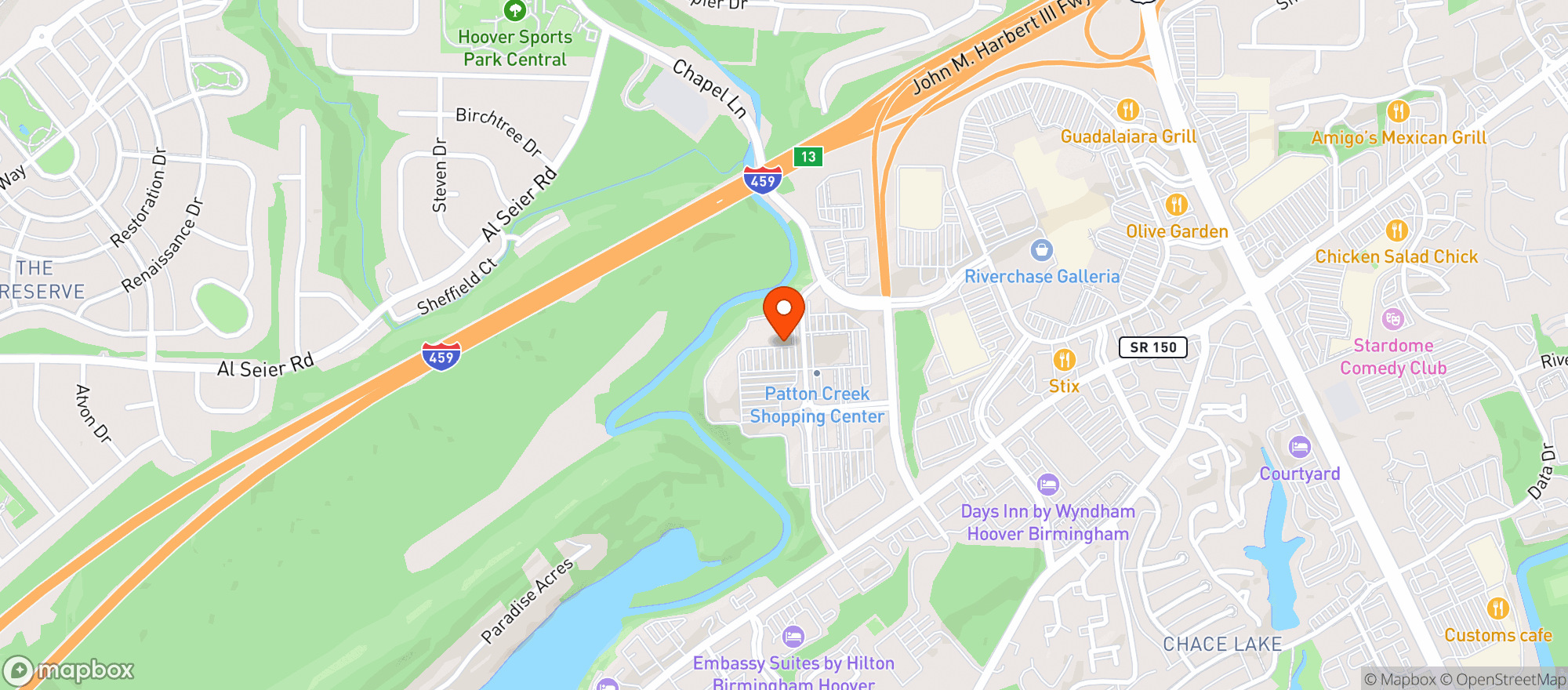 Map showing World Market Hoover