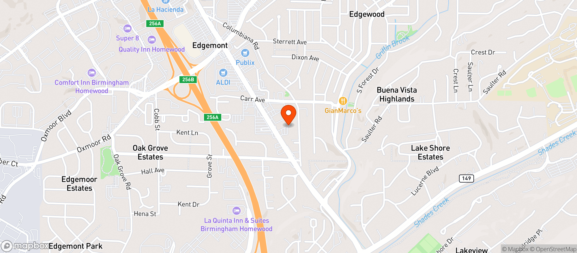 Map showing Corbeau Wine Bar The Edge