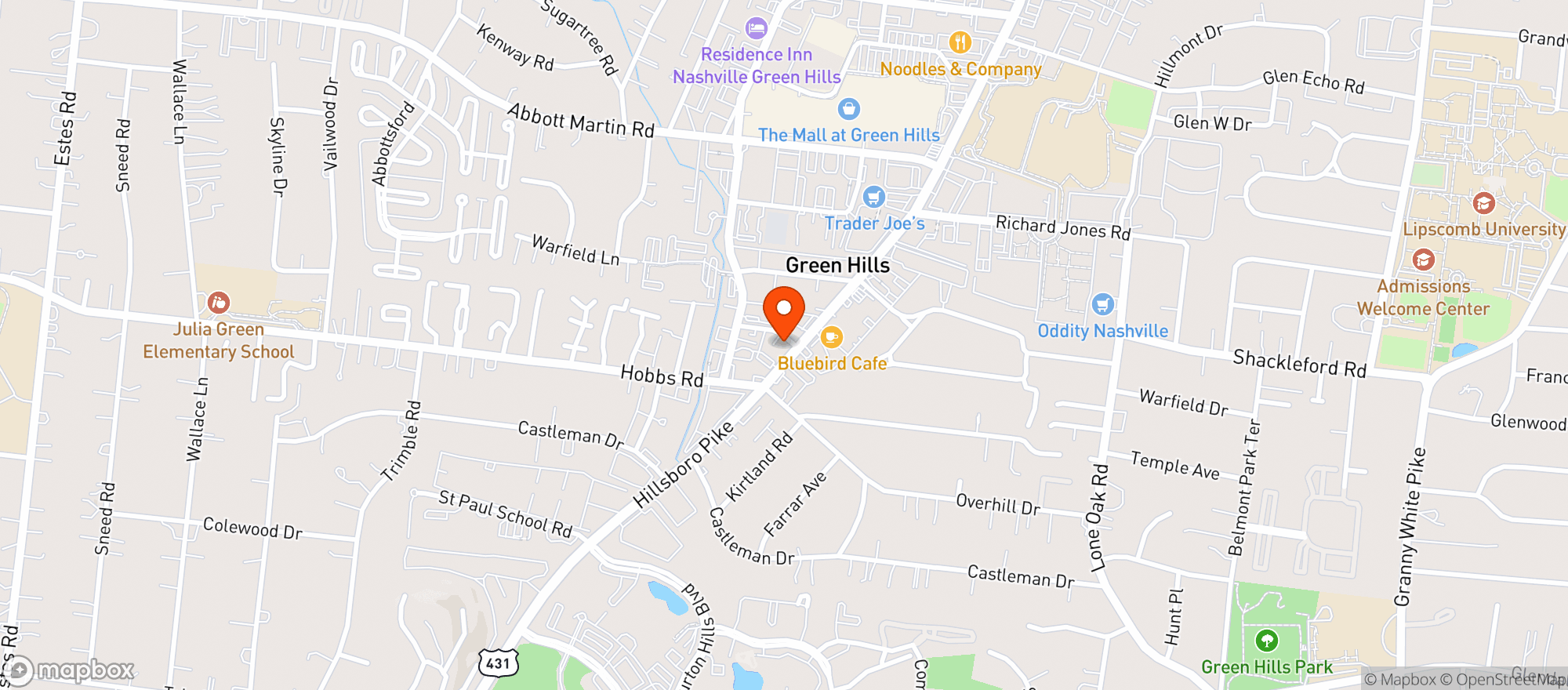 Map showing Corner Pub