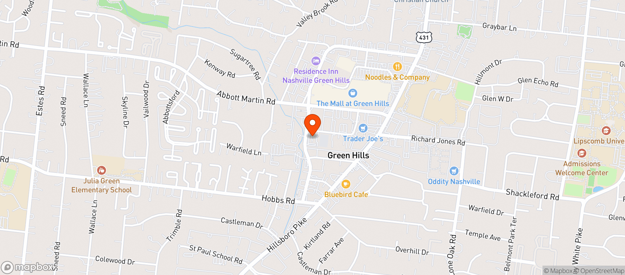 Map showing Joes Place
