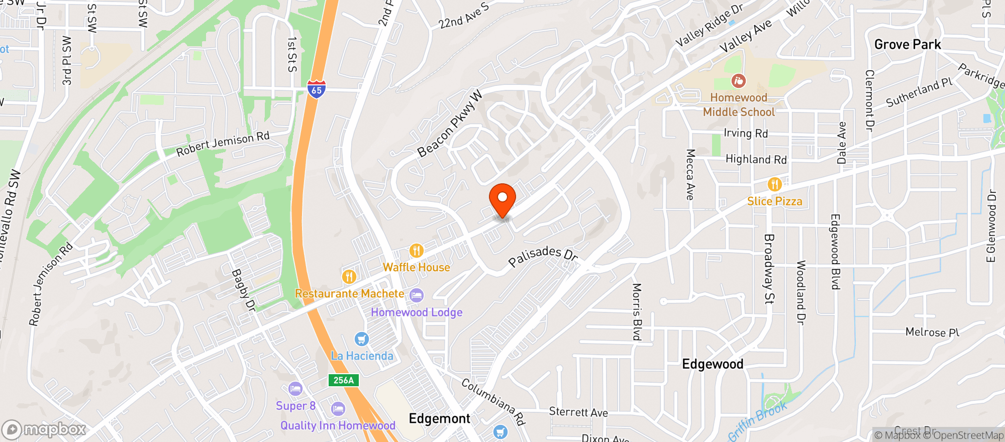 Map showing Sunnys Package Store