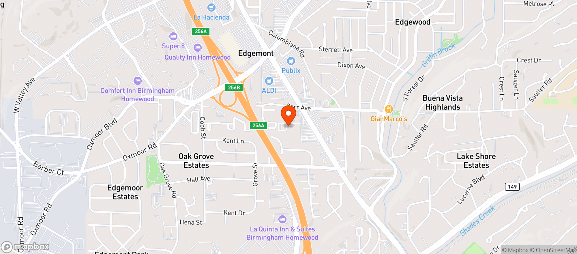 Map showing Hometown Supermarket