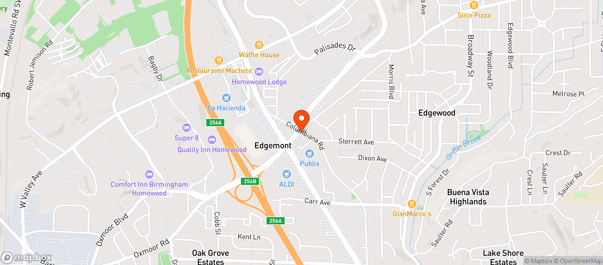 Map showing Los Valedores Taco Truck