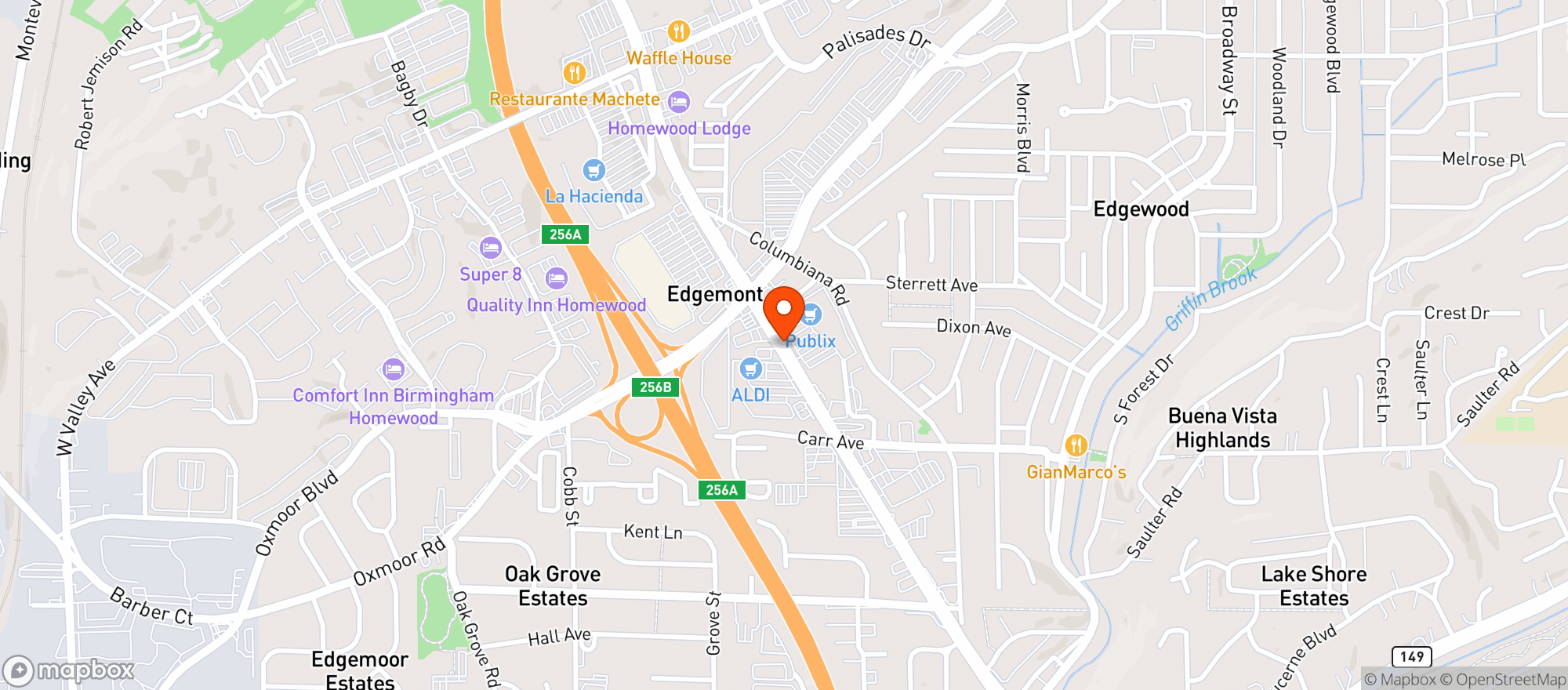 Map showing Publix Super Market