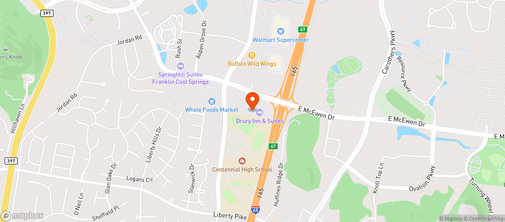 Map showing Granite City Food & Brewery