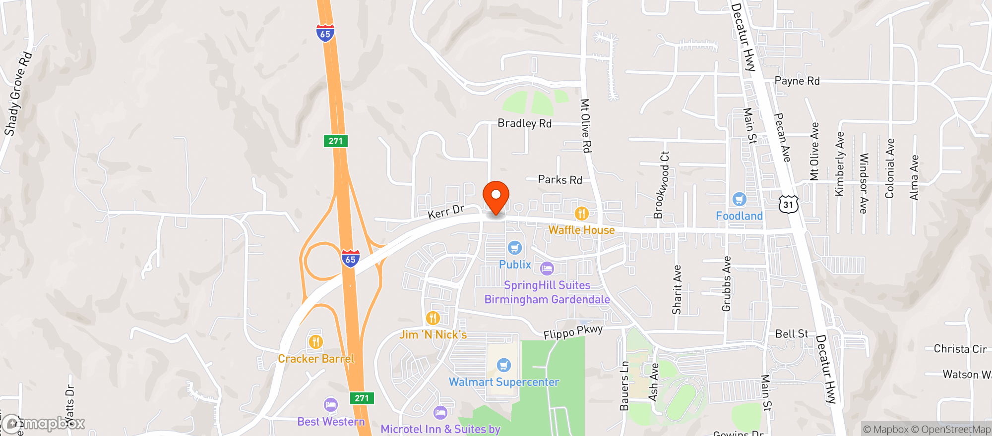 Map showing Publix Super Market
