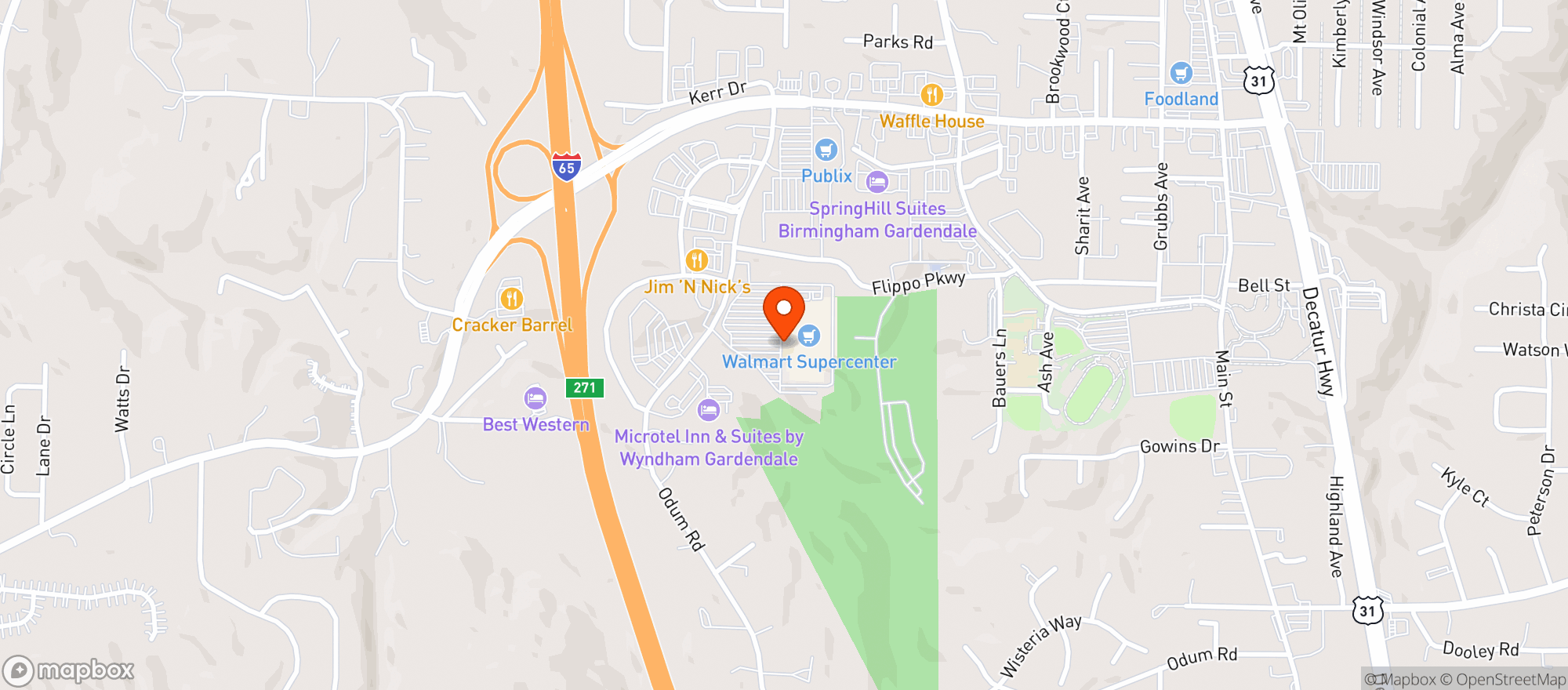 Map showing Walmart Supercenter