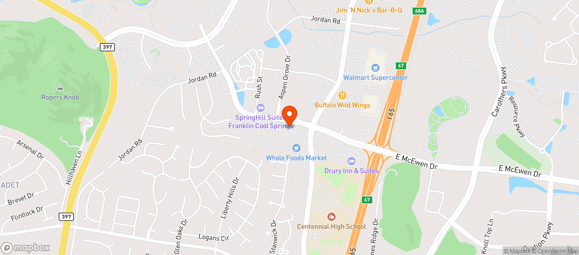 Map showing Bricktops