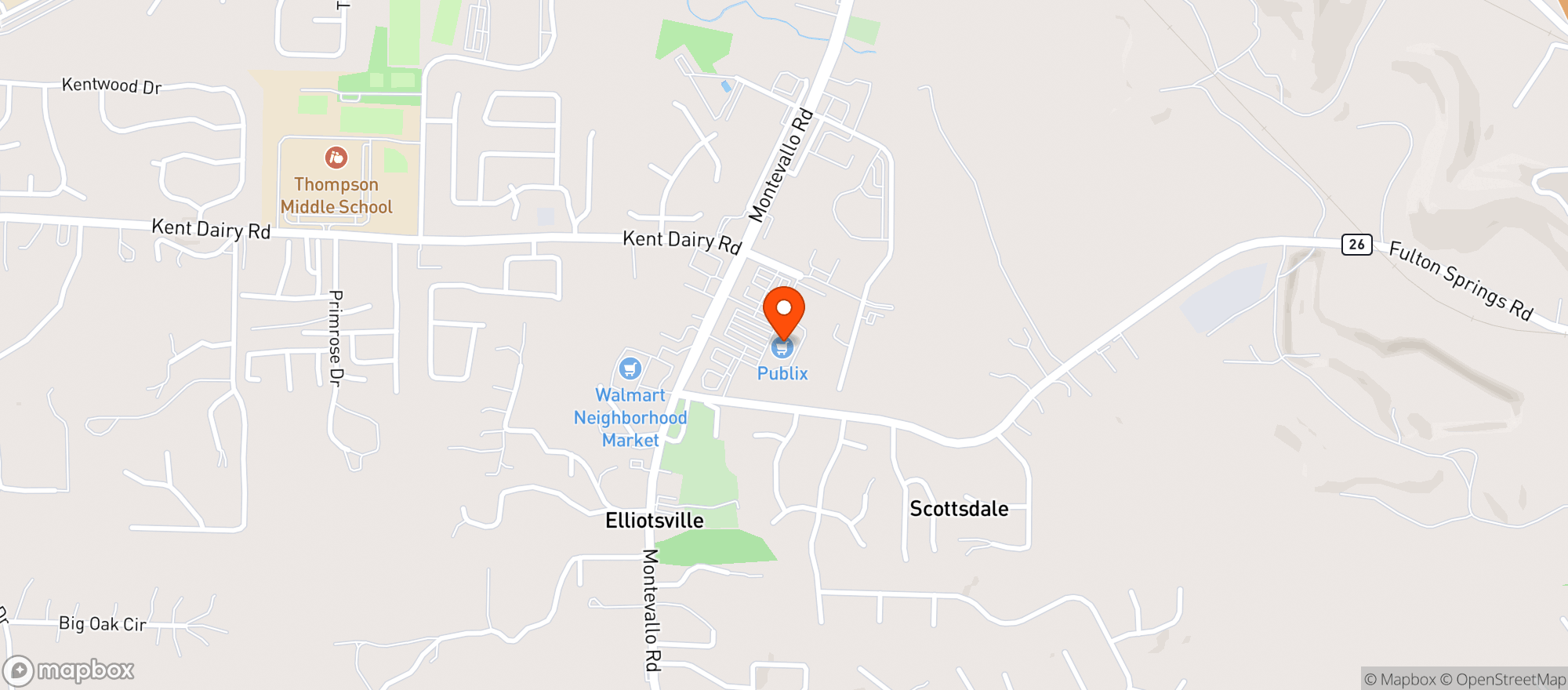 Map showing Publix