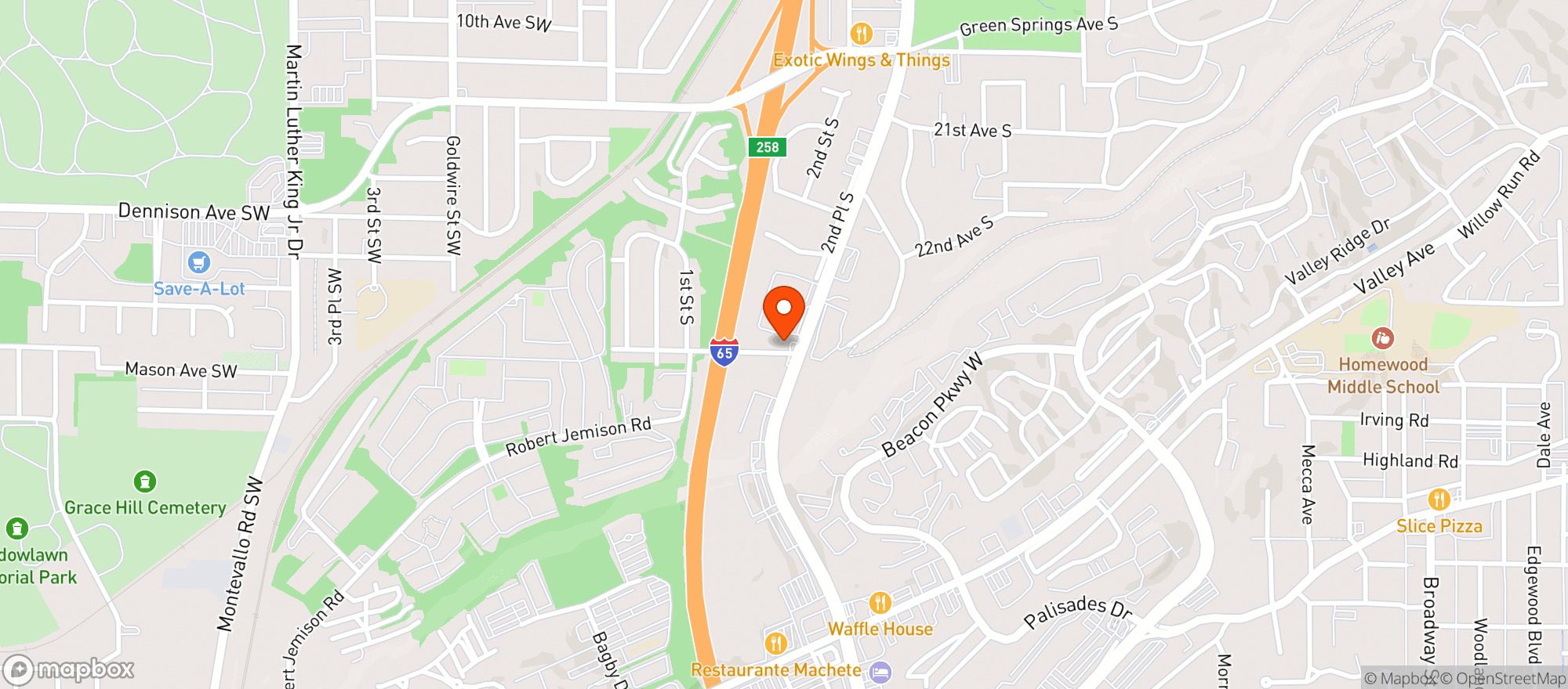 Map showing Dee’s Package Store